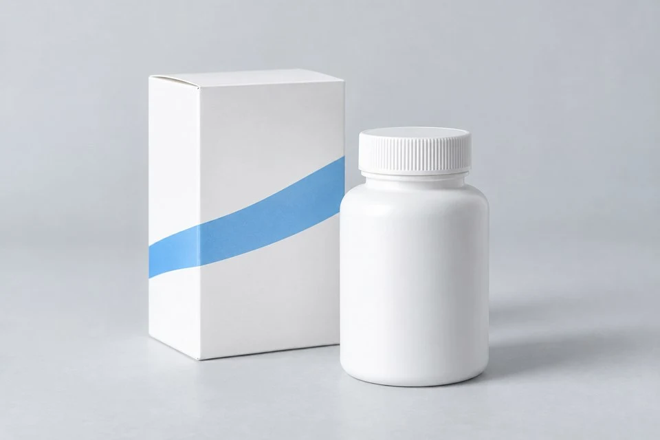 Illustrative unbranded packaging for product information