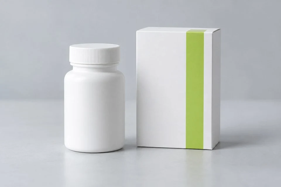 Illustrative unbranded packaging for product information